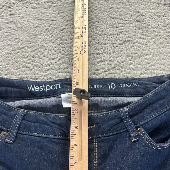 Westport Signature Jeans Womens 10 Blue Cotton Denim Straight Workwear Stretch - Picture 3 of 10